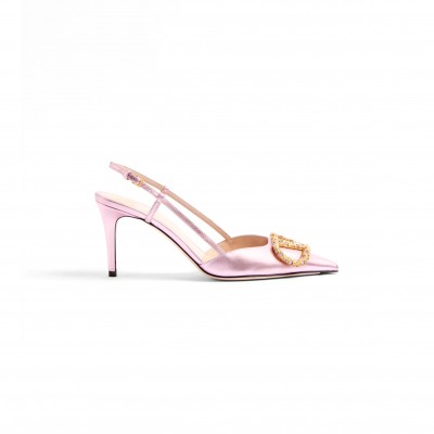 VALENTINO VLOGO SIGNATURE SLINGBACK PUMP IN LAMINATED NAPPA LEATHER 80MM 6W2S0R01LUY_BSV
